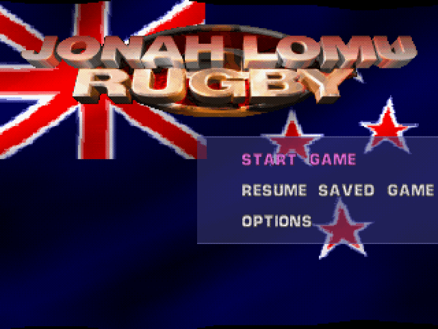 Jonah Lomu Rugby title screen for Playstation